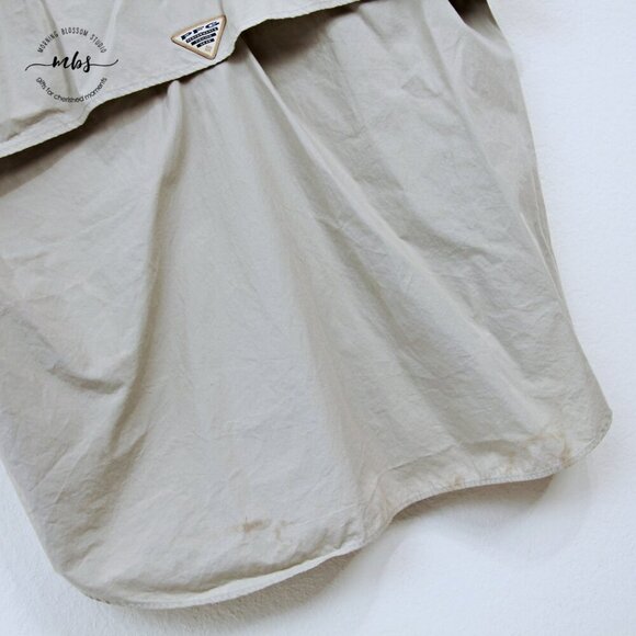 Columbia PFG Vented Embroidered Short Sleeve Fishing Shirt Tan Men XXL - Picture 6 of 12